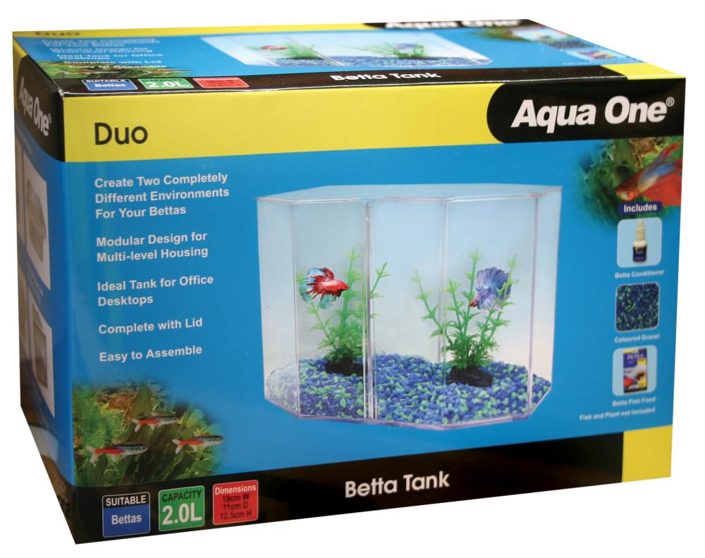 aqua box betta fish tank AQUA ONE BETTA DUO TANK PLASTIC