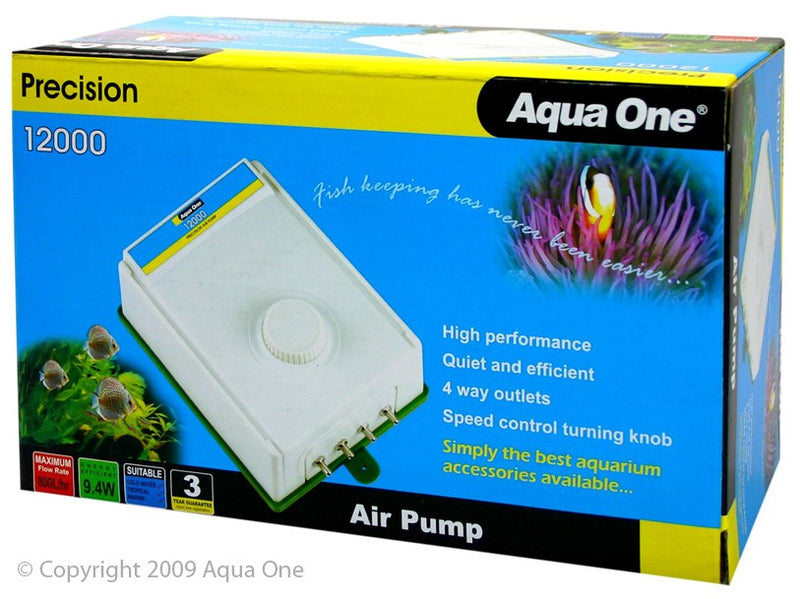 AQUA ONE AIR PUMP 12000 PRECISION 4 OUTLET1900L/HR