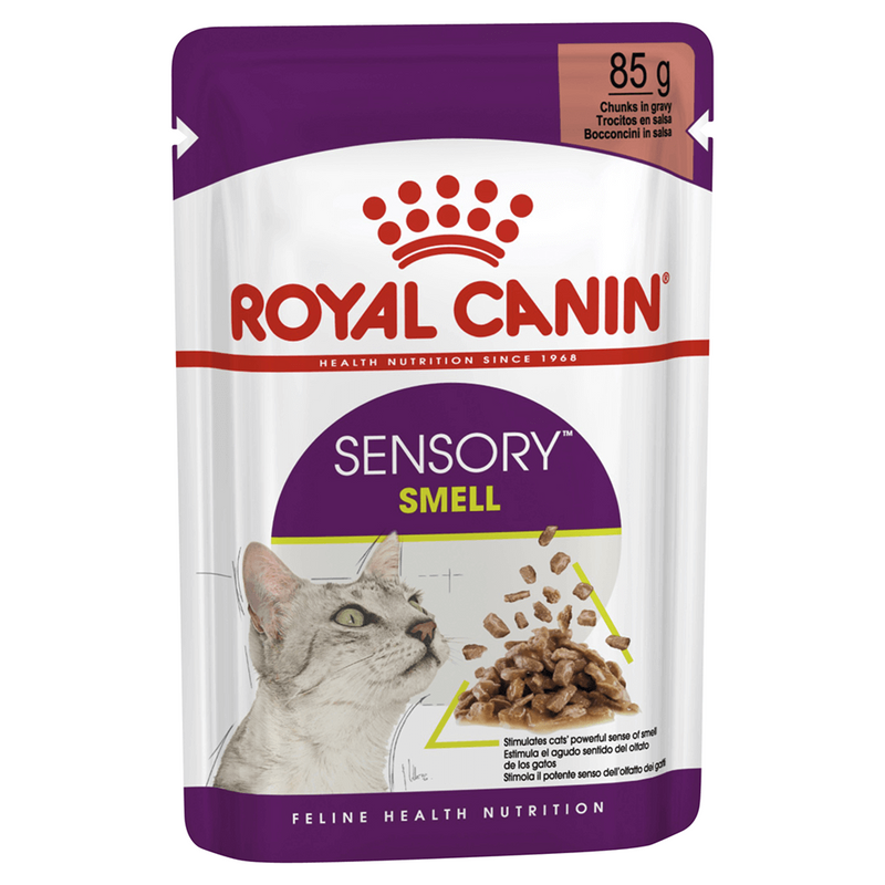 ROYAL CANIN CAT WET SENSORY SMELL GRAVY BOX 85G 12PK