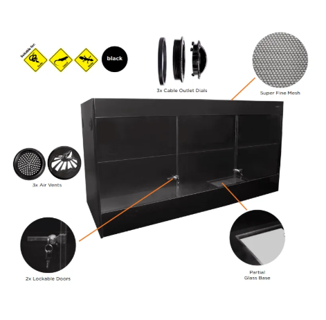 VIVARIUM S2M-18610 BLACK 180X60X100CM