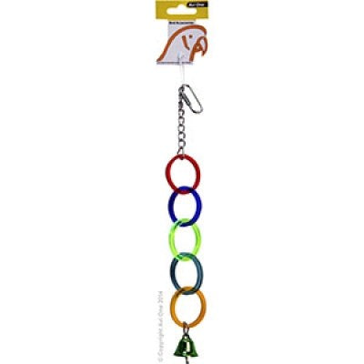 AVIONE BIRD TOY ACRYLIC 5 RINGS W/BELL