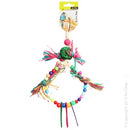 AVIONE BIRD TOY RATTAN BALL/PLASTIC BEADS 37CM