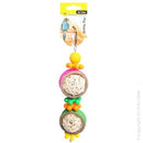 AVIONE BIRD TOY RATTAN BALLS W/PLASTIC BEADS 25CM