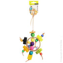AVIONE BIRD TOY PAPER RINGS W/WOODEN & PLASTIC/BEADS  27CM