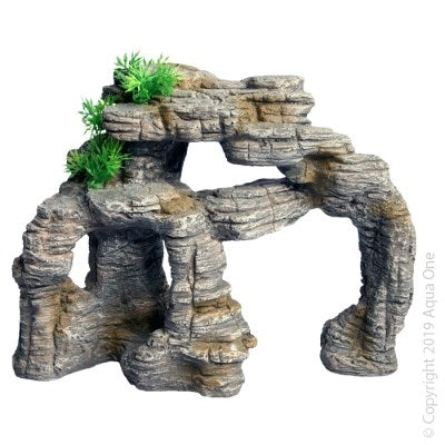 ROCK CLIFF W/PLANT 26x13x20CM