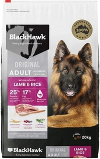 Black hawk lamb and rice puppy dry dog food 20kg best sale