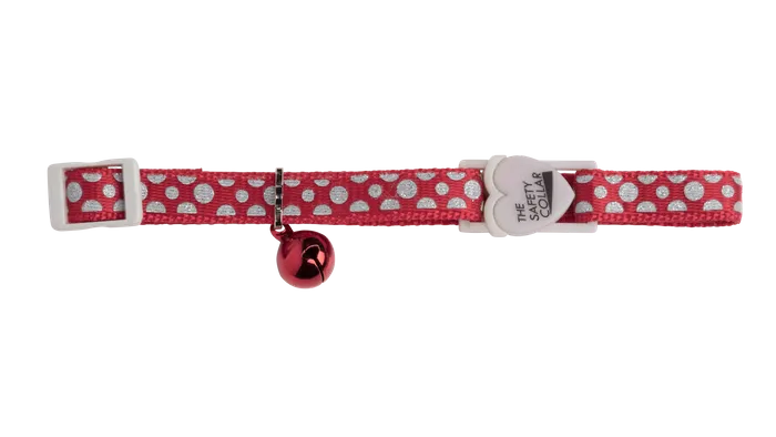 CAT COLLAR SPARKLE DOT RED