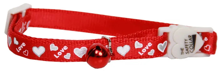 CAT LOVE HEARTS COLLAR RED