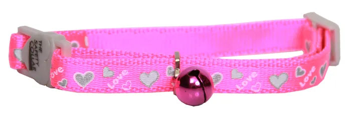 CAT LOVE HEART COLLAR PINK