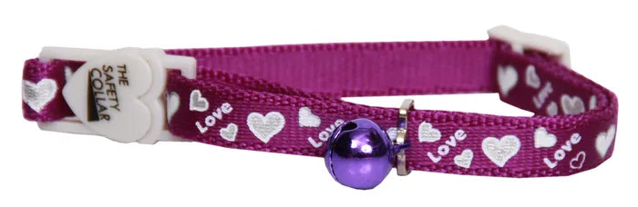 CAT LOVE HEARTS COLLAR PURPLE