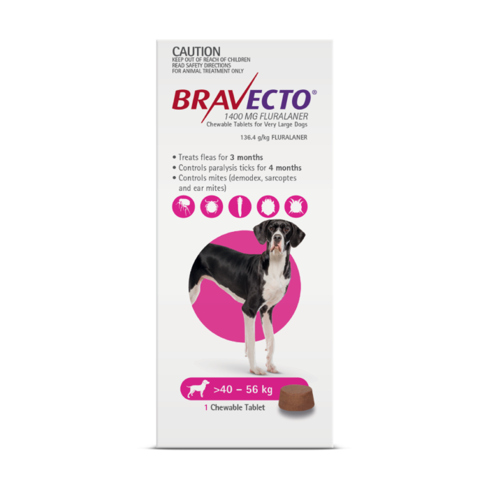 BRAVECTO CHEW EX-LARGE PURPLE 40-56KG 2PK