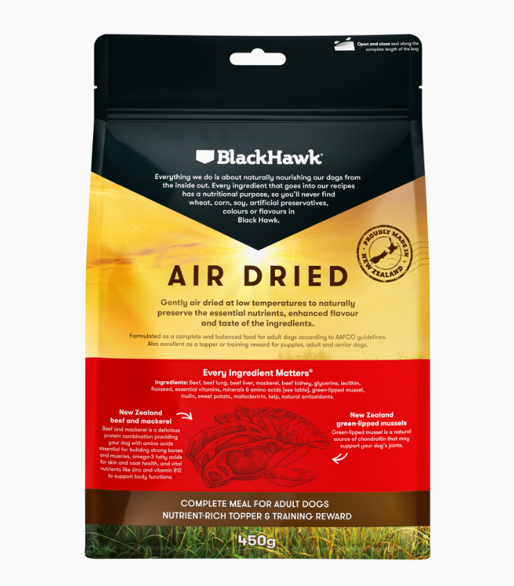 BLACK HAWK AIR DRIED BEEF & MACKEREL 450G