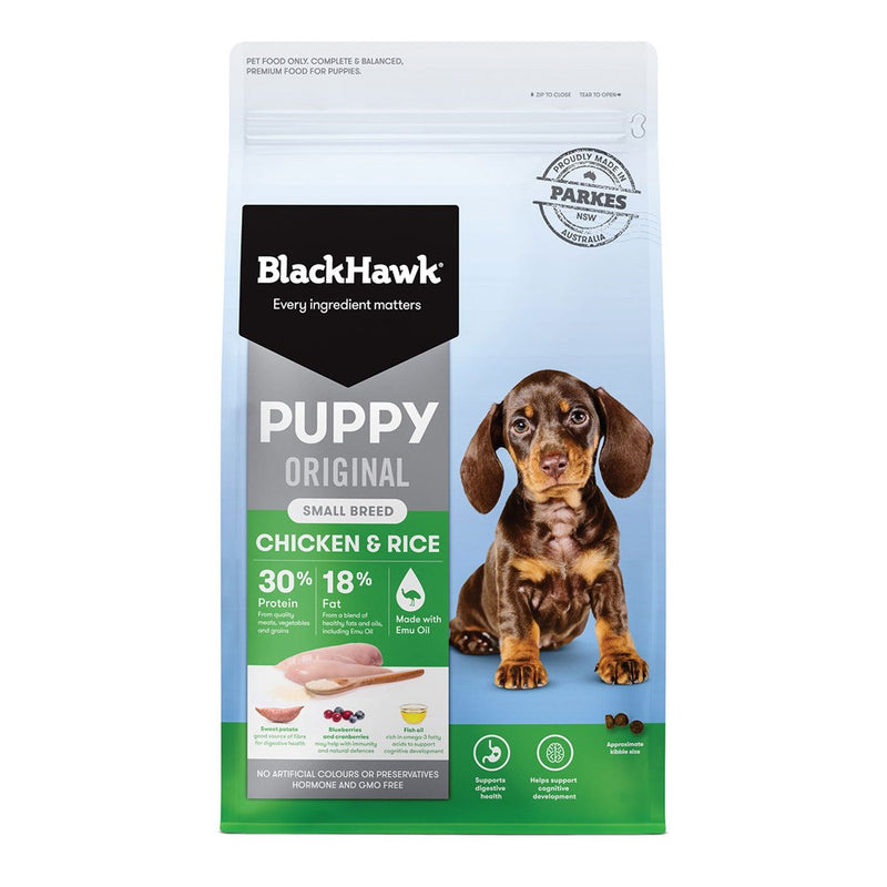 BLACK HAWK PUPPY SMALL CHICKEN  & RICE 10KG