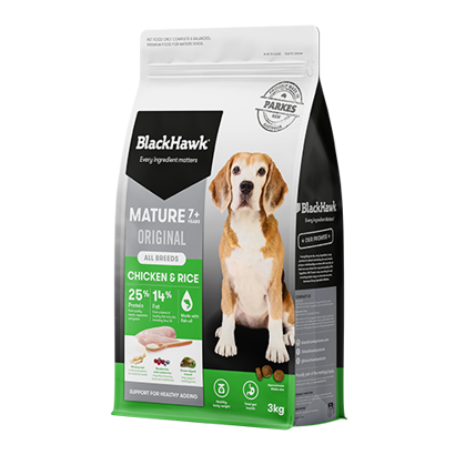 BLACK HAWK MATURE 7+ CHICKEN & RICE 3KG