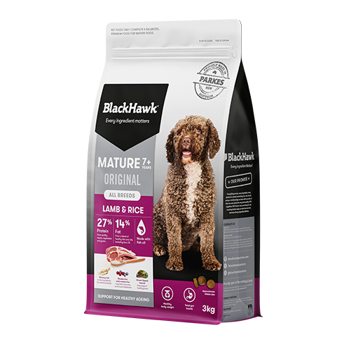 BLACK HAWK MATURE 7+ LAMB & RICE 3KG