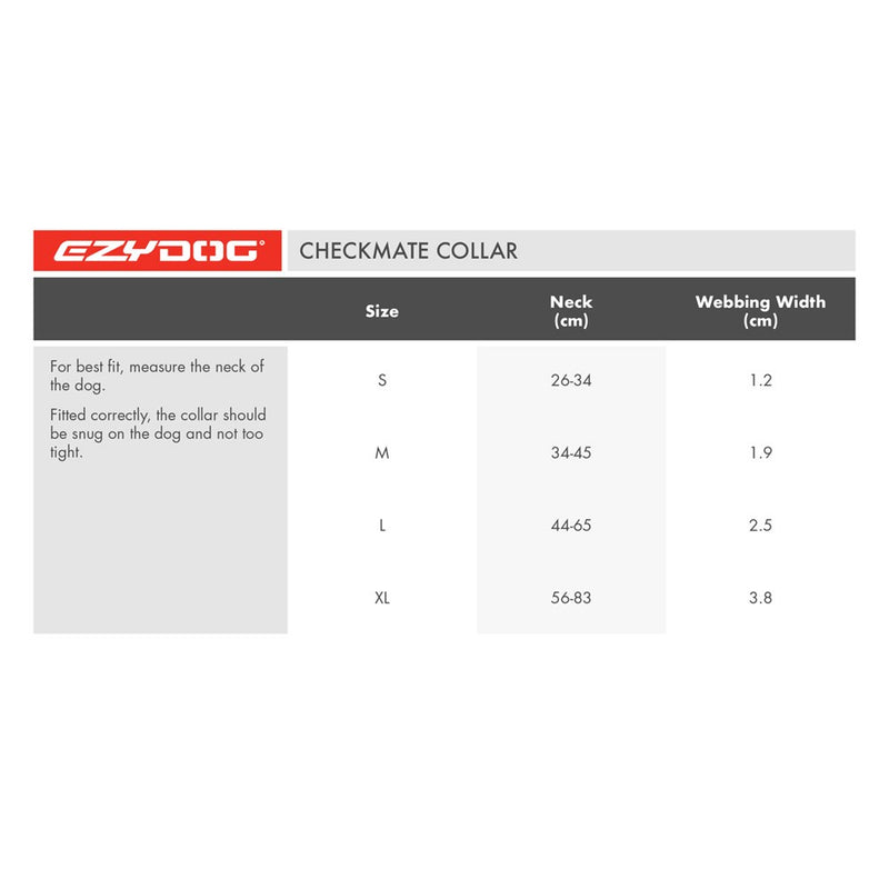 *EZYDOG COLLAR CHECKMATE XL BLACK