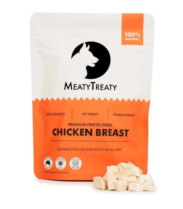 MEATY TREATY CAT & DOG TREATS CHICKEN BREAST 100G