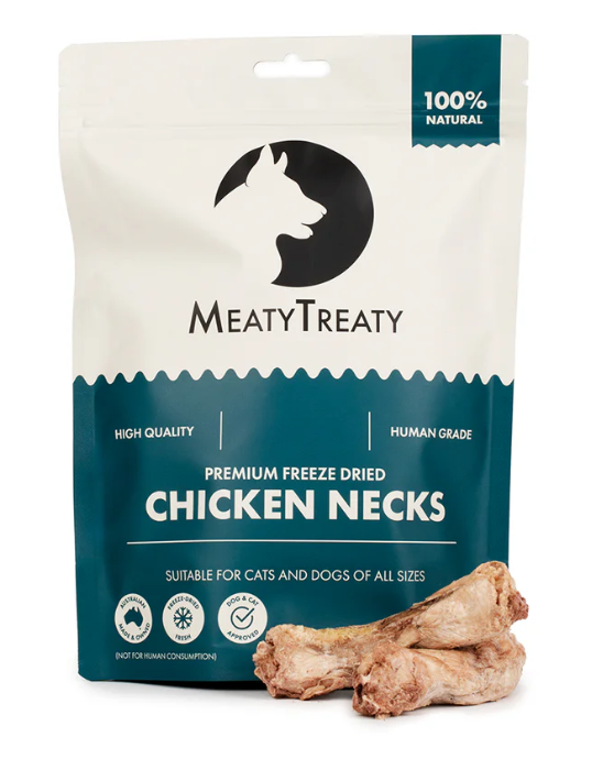 MEATY TREATY CAT & DOG CHICKEN NECKS 100G