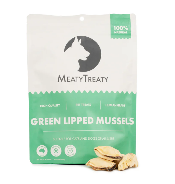 MEATY TREATY CAT & DOG TREATS GREEN LIPPED MUSSELS 50G