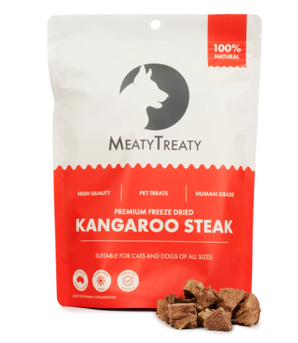 MEATY TREATY CAT & DOG TREATS KANGAROO STEAK 80G