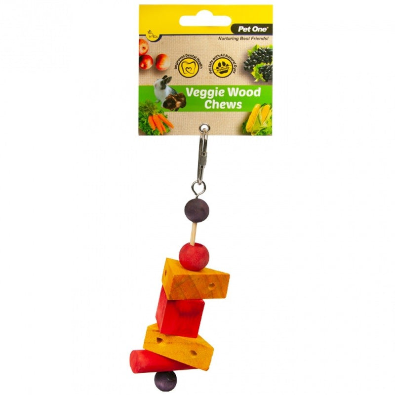 VEGGIE WOOD CHEW CHEESE BLOCKS HANGING 14.5CM