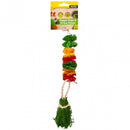 VEGGIE ROPE AND STRAW CHEW HANGING POM POMS