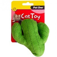 PET ONE CAT TOY PLUSH CACTUS GREEN 11.5CM