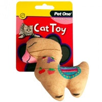 PET ONE CAT TOY PLUSH LLAMA BROWN 13CM