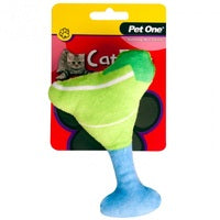 PET ONE CAT TOY PLUSH MEOWTINI GREEN 13.5CM