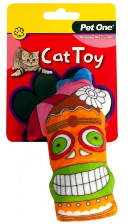 PET ONE CAT TOY PLUSH TIKI DRINK 14CM