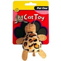 PET ONE CAT TOY PLUSH LEOPARD TORTOISE 10.5CM