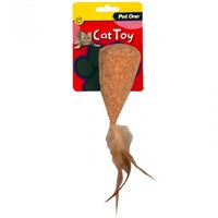 PET ONE CAT TOY PLUSH CORK TEEPEE 10.5CM