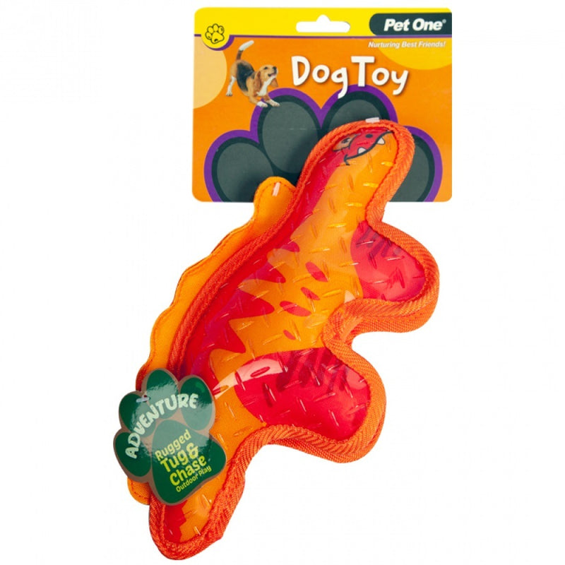 DOG TOY ADVENTURE SQUEAKY DINOSAUR RED 30CM