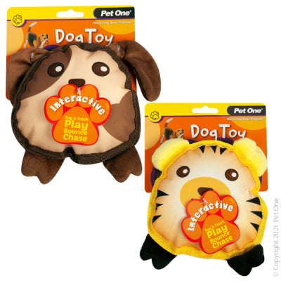 *DOG TOY INTERACTIVE SQUEAKY ASSORTED 19CM