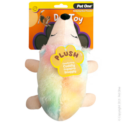 DOG TOY PLUSH SQUEAKY RAINBOW UNIHOG 26CM