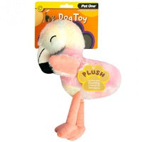 DOG TOY PLUSH SQUEAKY RAINBOW FLAMINGO 31CM