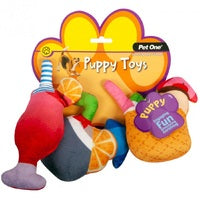 DOG TOY PUPPY MOCKTAILS ASSORTED 3PCS SET