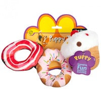 DOG TOY PUPPY SWEETS ASSORTED 3PCS SET