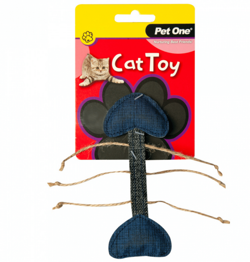 Y CAT TOY FISH SKELETON GREY BLUE 14.5CM