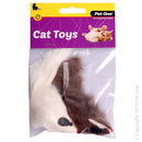CAT TOY MOUSE 2PK 5CM BROWN/WHITE