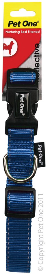 REFLECT ADJ COLLAR 17-26CM 10MM BLUE