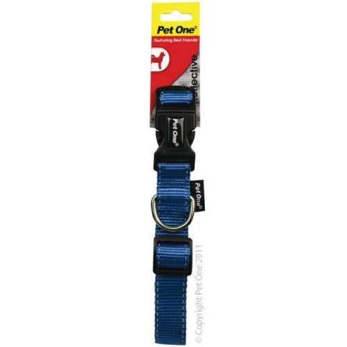 REFLECT ADJ COLLAR 40-65CM 25MM BLUE