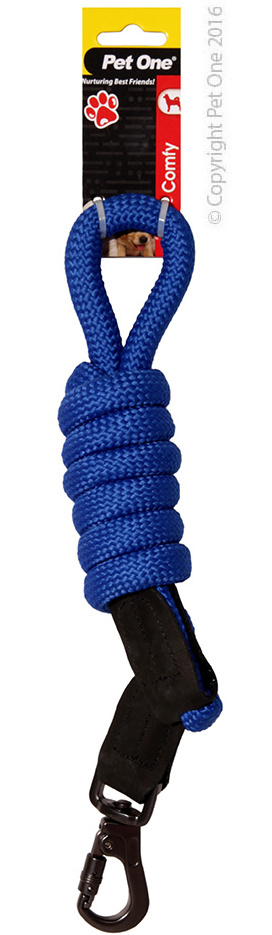 PET ONE LEASH COMFY 120CM ROPE 13MM ROYAL BLUE