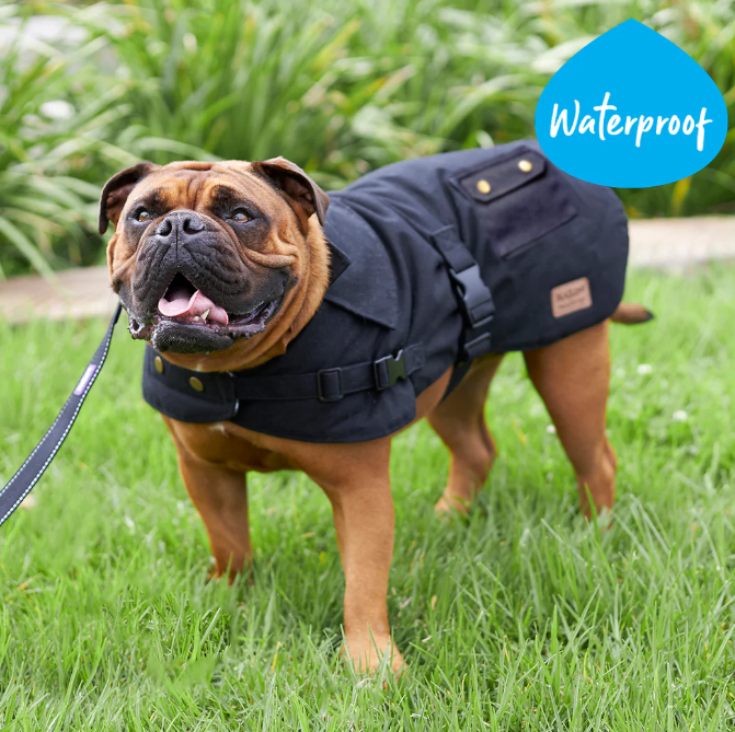 KAZOO AUSSIE OILSKIN COAT BLACK 40CM