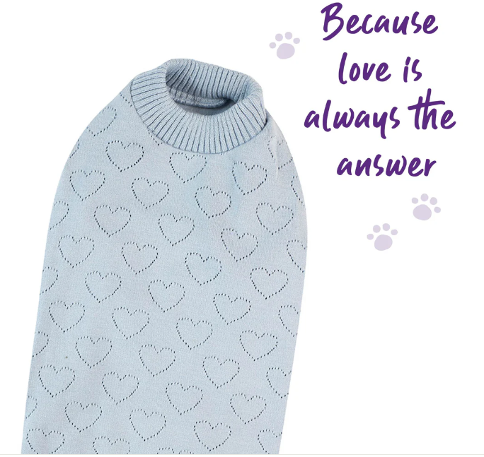 KAZOO HEART KNIT BLUE 46CM