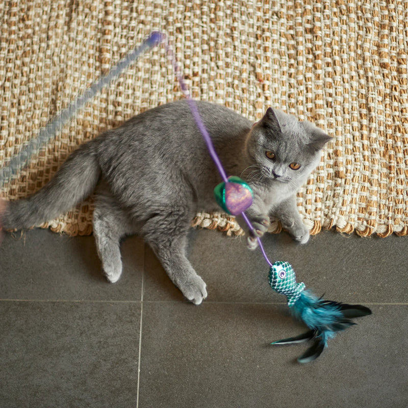 KAZOO RIPPLE FISH WAND CAT TOY