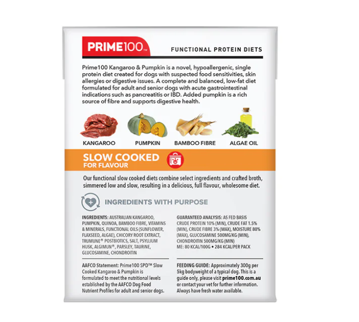 PRIME100 SPD SLOW COOKED KANGAROO & PUMPKIN 354G