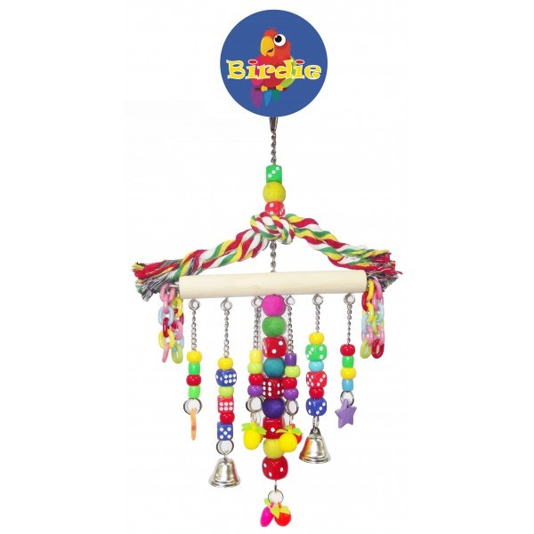 BIRDIE LARGE HANGER W/BEAD/DICE/CHAIN