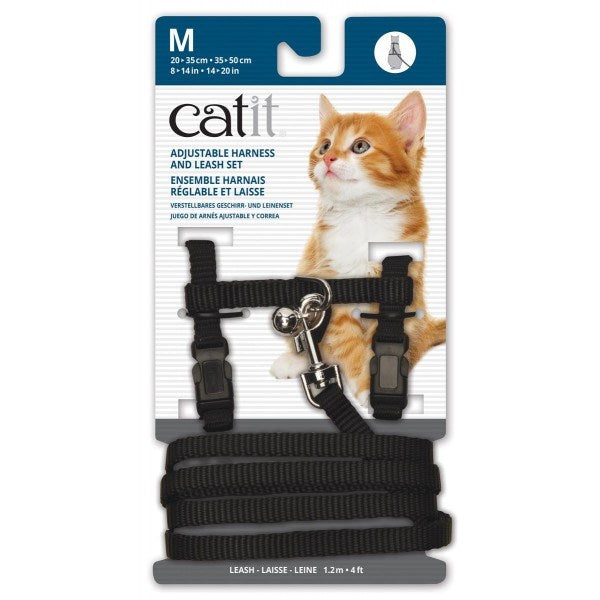 CATIT CAT HARNESS & LEAD MEDIUM BLACK