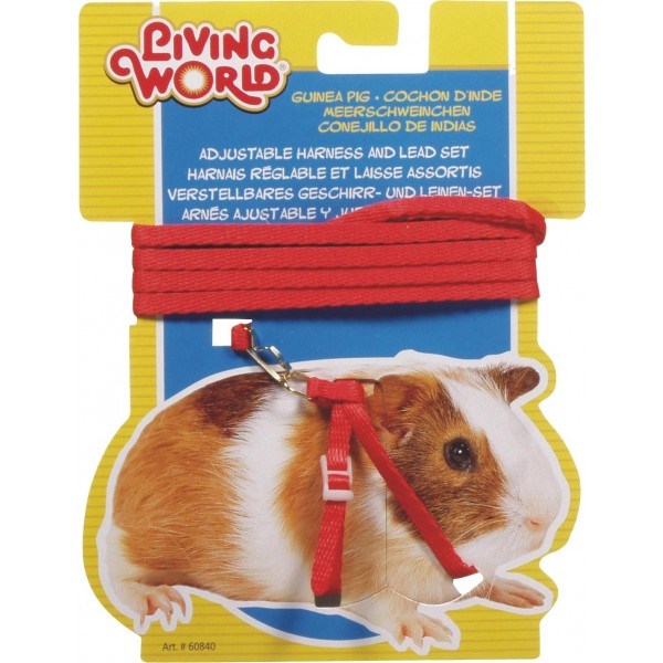 LIVING WORLD G/PIG HARNESS LEAD SET RED